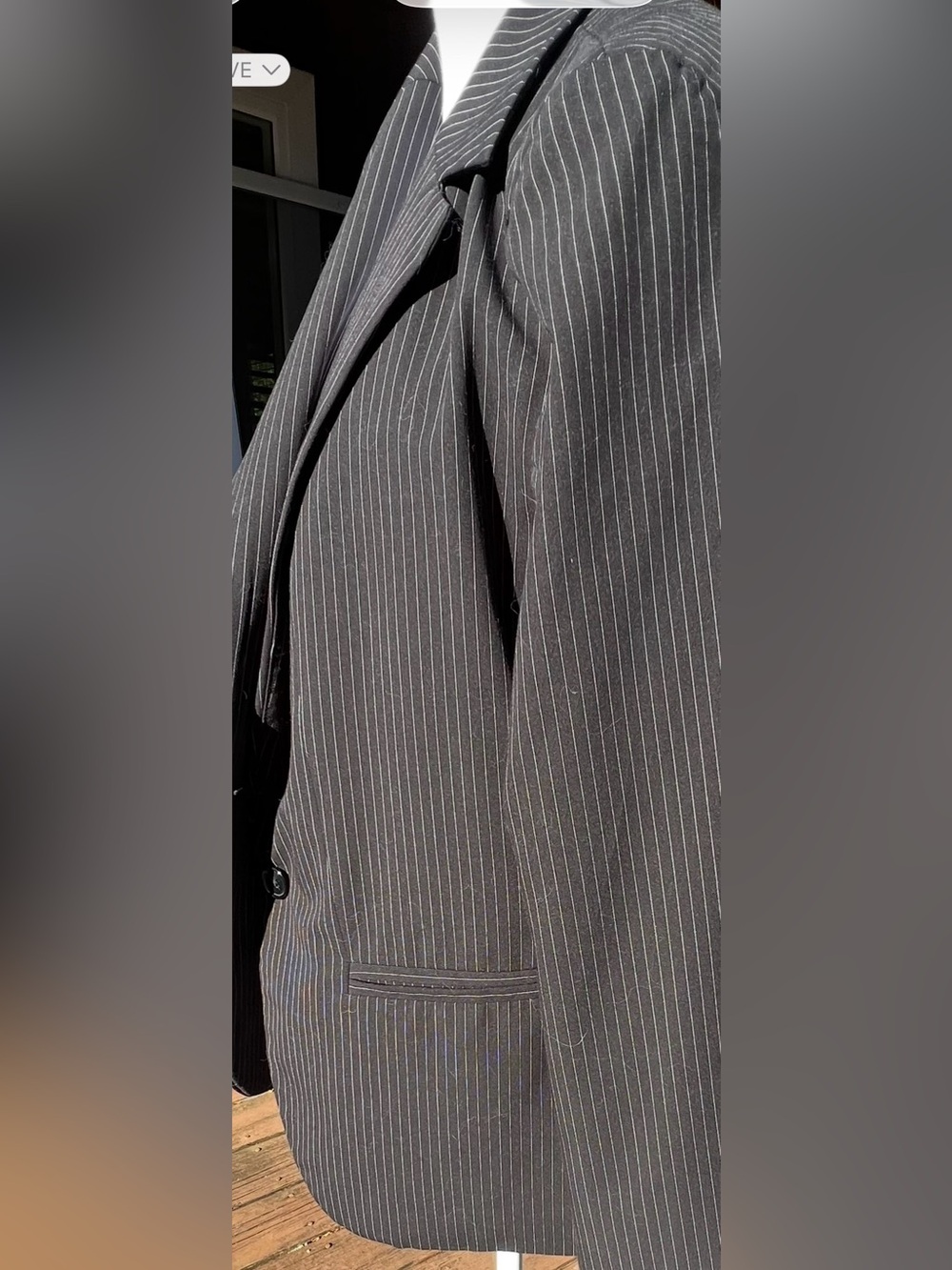 Worthington Black Pinstripe Suit Jacket. Size 14.